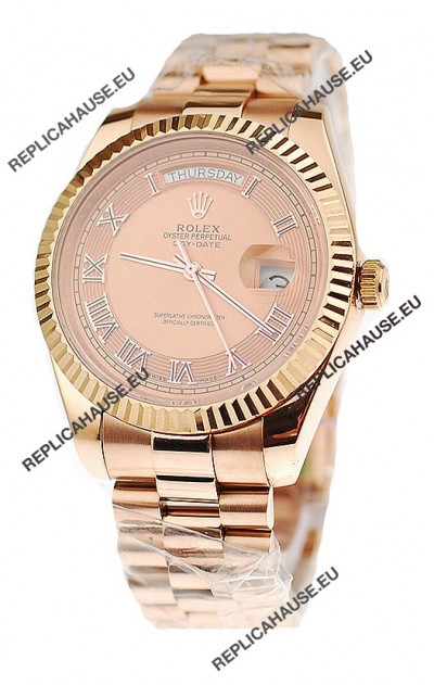 Rolex Day Date Pink Gold Japanese Replica Watch