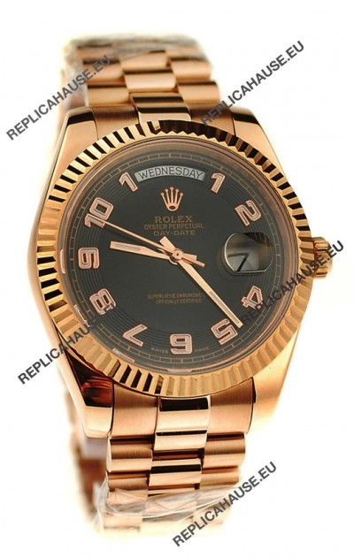 Rolex Day Date Pink Gold Japanese Replica Watch