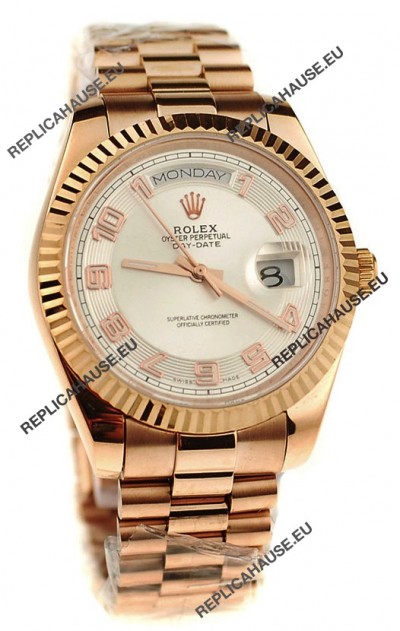 Rolex Day Date Pink Gold Swiss Replica Watch