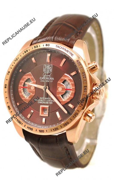 Tag Heuer Grand Carrera Japanese Replica Gold Watch