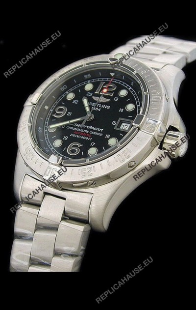 Breitling Superocean Steelfish Swiss Replica Watch in Black Dial