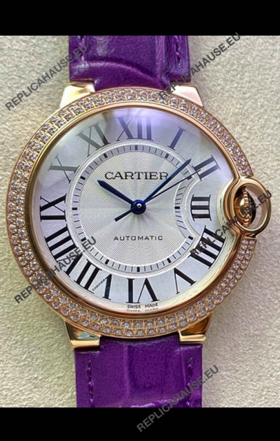 Ballon De Cartier Swiss Automatic 1:1 Mirror Quality 36MM in Rose gold Casing