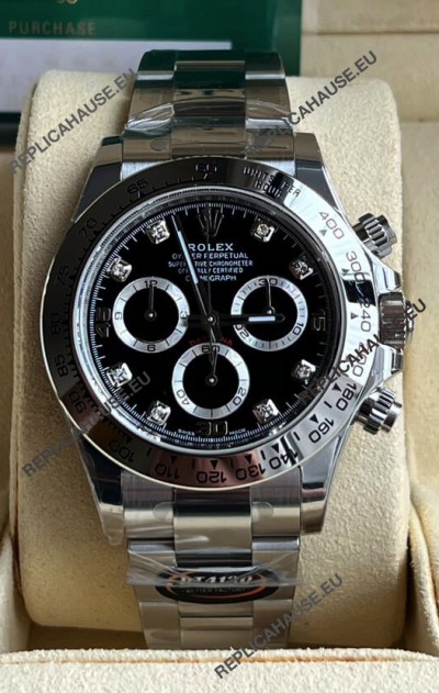 Rolex Cosmograph Daytona 116509 Black Dial Cal.4130 Movement - 904L Steel Watch