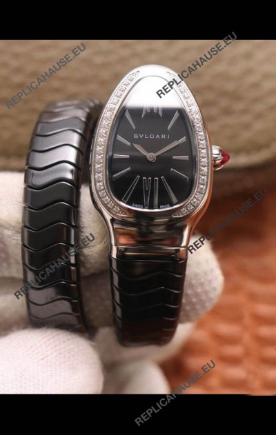 Bvlgari Serpenti Edition Black Ceramic Replica Watch in 1:1 Mirror Quality 