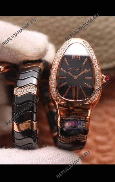 Bvlgari Serpenti Edition Black Ceramic Replica Watch in 1:1 Mirror Quality 