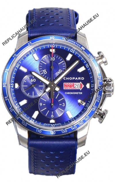 Chopard Mille Miglia GTA Chronograph Blue Dial - Steel Casing 1:1 Mirror Replica Watch 