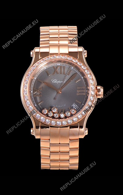 Chopard Happy Sport 1:1 Mirror Swiss Automatic Replica Watch 36MM in Rose Gold Casing