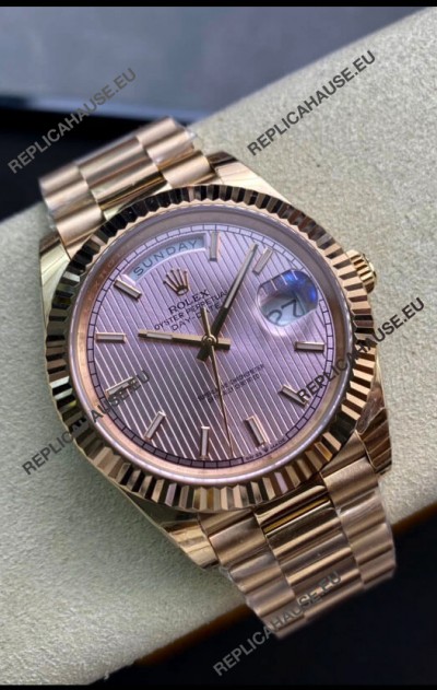 Rolex Day Date 40MM M228235-0005 1:1 Rose Gold in Champange Dial 1:1 Mirror Replica Watch