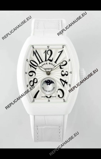 Franck Muller Vanguard Moonphase V32 Ceramic Casing - White Dial in Automatic Movement