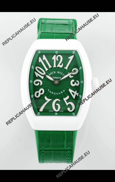 Franck Muller Vanguard Yachting V32 Ceramic Casing Green Dial/Strap Swiss Replica Watch 