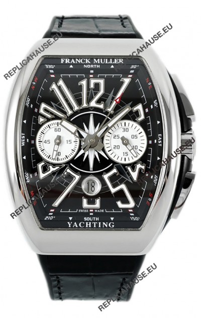 Franck Muller Vanguard V45 Chronograph 904L Steel Black Dial Swiss Watch