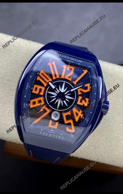 Franck Muller Vanguard Yachting Blue Ceramic 1:1 Mirror Swiss Replica Watch