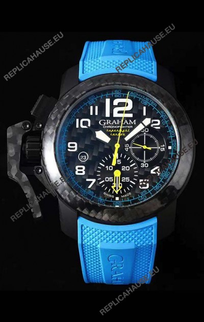Graham Chronofighter Superlight Carbon Blue 1:1 Mirror Swiss Replica Watch 