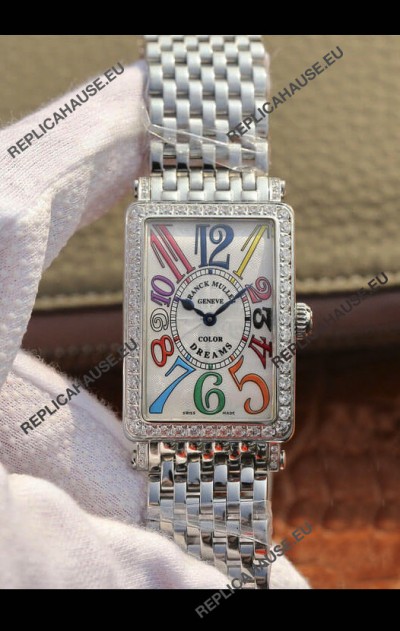 Franck Muller Long Island Pink Stainless Steel Swiss Watch in Swiss Quartz Movement