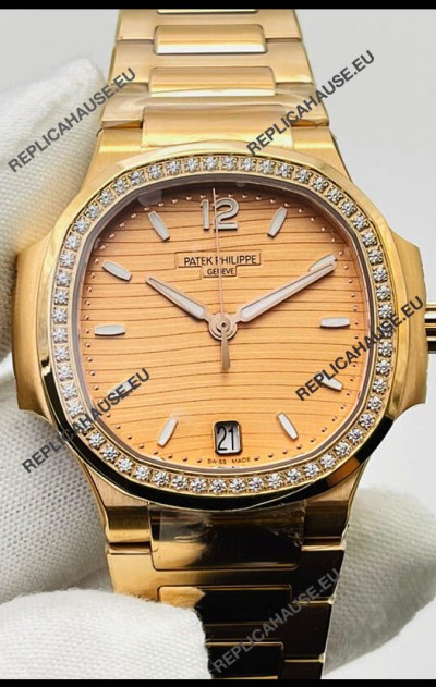 Patek Philippe Nautilus 7118/1200R-010 35MM 1:1 Mirror Swiss Replica Watch in Rose Gold
