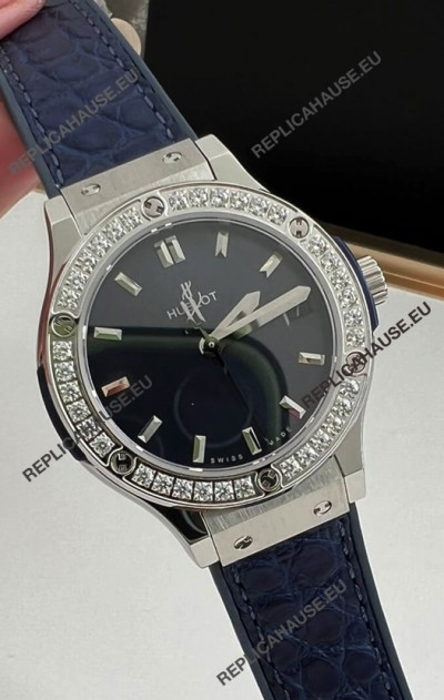 Hublot Classic Fusion Stainless Steel 33MM Blue Dial Swiss Quartz Movement Watch 1:1 Mirror Quality