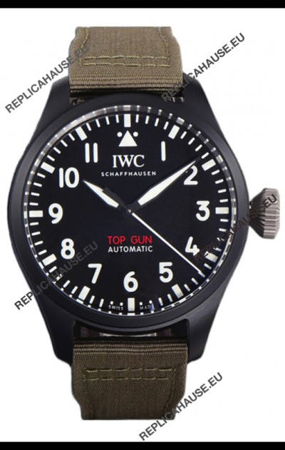 IWC Big Pilot's IW326906 Top Gun Edition 43MM Khaki Nylon Strap Ceramic Swiss Replica 