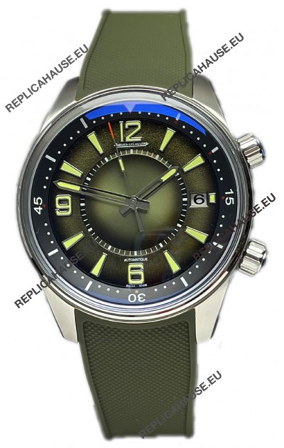 Jaeger LeCoultre Polaris Date Green Dial Rubber Strap 1:1 Mirror Replica Watch 42MM