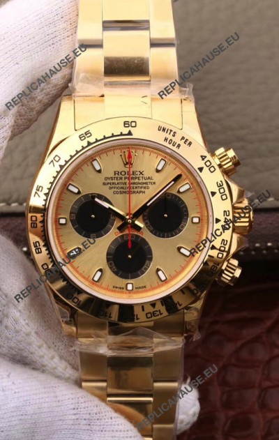Rolex Cosmograph Daytona 116508 Yellow Gold Original Cal.4130 Movement - 904L Steel Watch