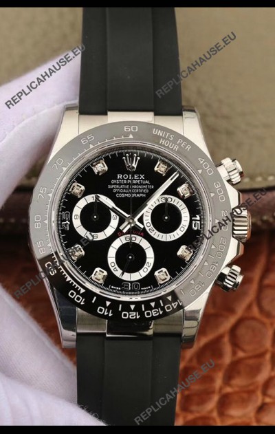 Rolex Cosmograph Daytona 116509 Black Dial Cal.4130 Movement - 904L Steel Watch