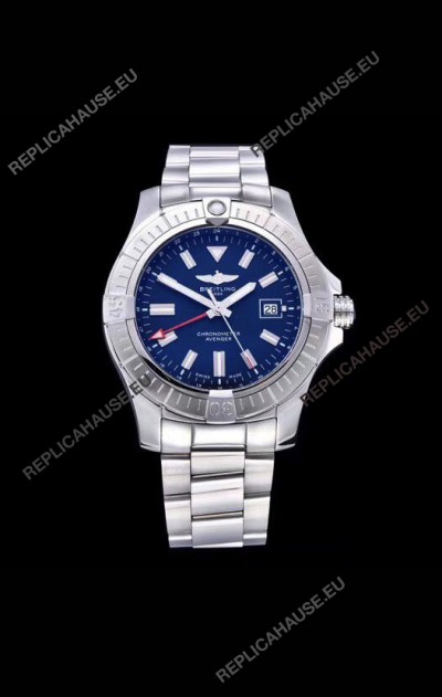Breitling Avenger 43 Automatic Blue Dial Steel Strap 1:1 Mirror Swiss Replica Watch 