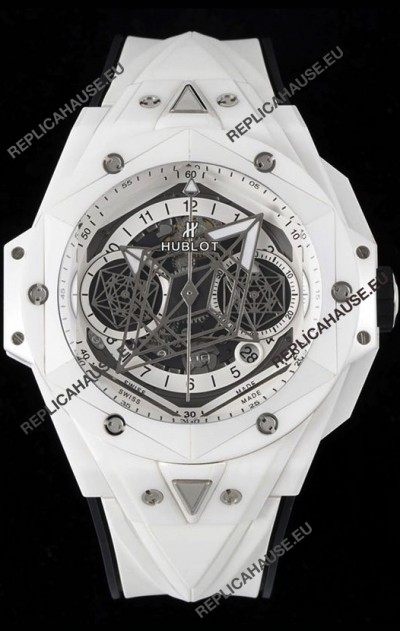 Hublot Big Bang UNICO Sang Bleu II White Ceramic 1:1 Mirror Quality Swiss Replica Watch 