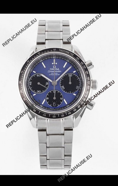 Omega Speedmaster Racing 904L Steel Chronograph 1:1 Mirror Replica in Blue Dial