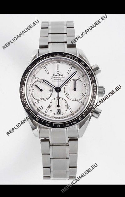 Omega Speedmaster Racing 904L Steel Chronograph 1:1 Mirror Replica in White Dial