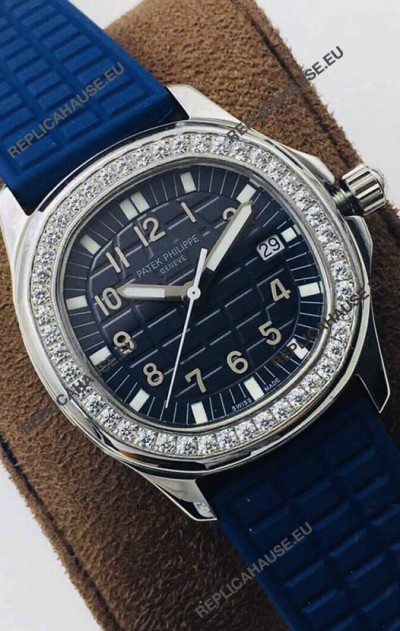 Patek Philippe Aquanaut 5067A Swiss Replica Watch in Stainless Steel Diamonds Bezel 35MM