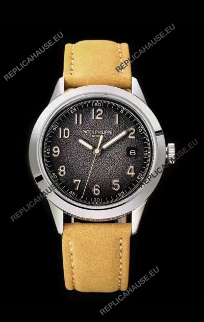 Patek Philippe Calatrava 5226G-001 904L Steel 1:1 Mirror Replica Watch Leather Strap