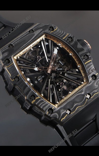 Richard Mille RM12-01 Carbon Fiber Case Genuine Tourbillon Movement 1:1 Mirror Replica Watch