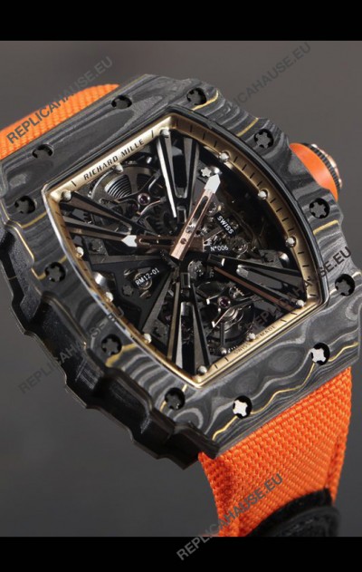 Richard Mille RM12-01 Carbon Fiber Case Genuine Tourbillon Movement 1:1 Mirror Replica Watch