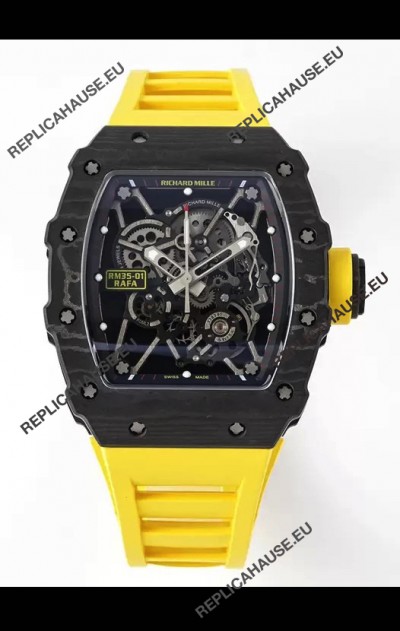 Richard Mille RM35-01 Rafael Nadal Carbon Fiber Casing with Genuine Tourbillon Super Clone Watch 