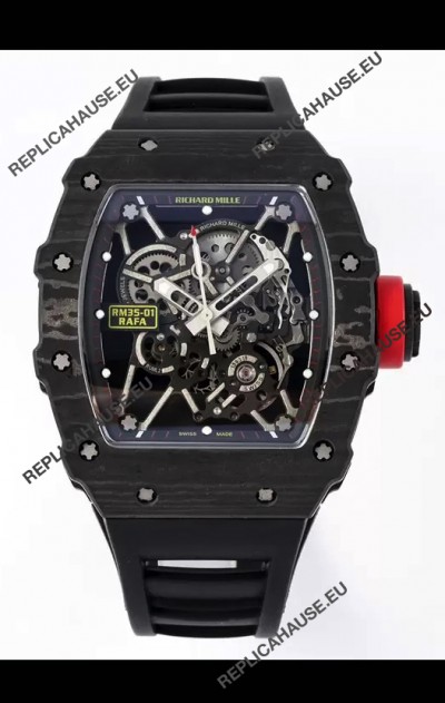 Richard Mille RM35-01 Rafael Nadal Carbon Fiber Casing with Genuine Tourbillon Super Clone Watch 