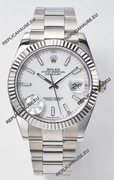 Rolex Datejust Cal.3235 Movement Swiss Watch 1:1 Mirror Replica 904L Steel 41MM - White Dial 