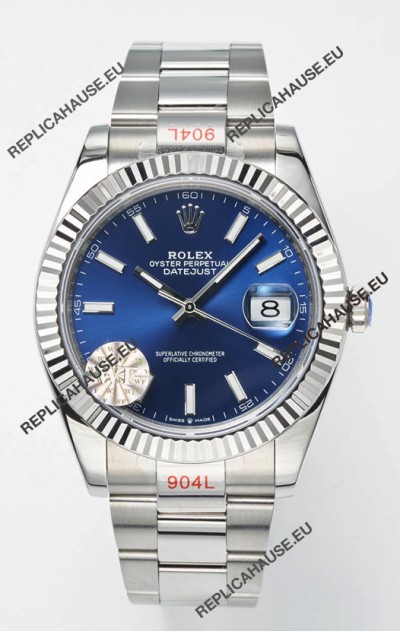 Rolex Datejust Cal.3235 Movement Swiss Watch 1:1 Mirror Replica 904L Steel 41MM - Blue Dial 