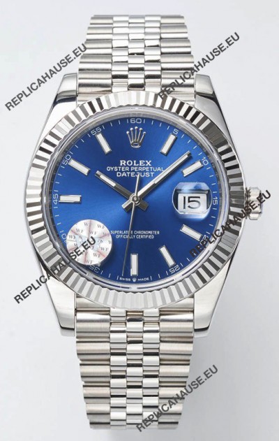 Rolex Datejust Cal.3235 Movement Swiss Watch 1:1 Mirror Replica 904L Steel 41MM - Blue Dial 