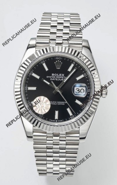 Rolex Datejust Cal.3235 Movement Swiss Watch 1:1 Mirror Replica 904L Steel 41MM - Black Dial 