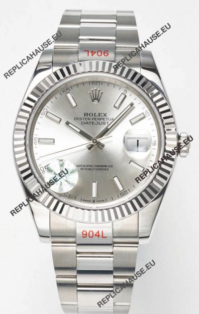 Rolex Datejust Cal.3235 Movement Swiss Watch 1:1 Mirror Replica 904L Steel 41MM - Steel Dial 