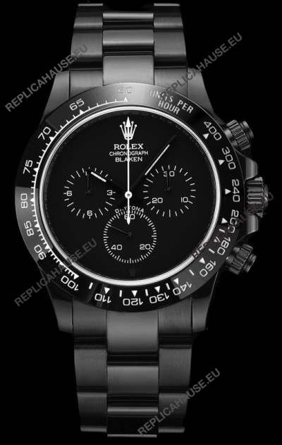 Rolex Daytona Blaken 1:1 Swiss Mirror Replica Black Dial Cal.4130 Movement (WITH BOX) 
