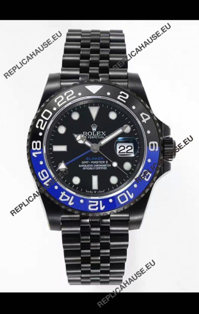 Rolex GMT Masters II REF.126710BLRO Batman BLAKEN Swiss Replica - 904L Steel in DLC Coating