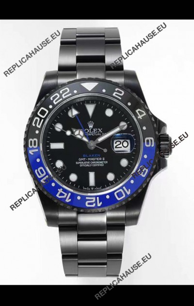Rolex GMT Masters II REF.126710BLRO Batman BLAKEN Swiss Replica - 904L Steel in DLC Coating