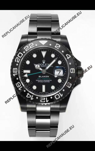 Rolex GMT Masters II REF.126710BLRO BLAKEN Swiss Replica - 904L Steel in DLC Coating