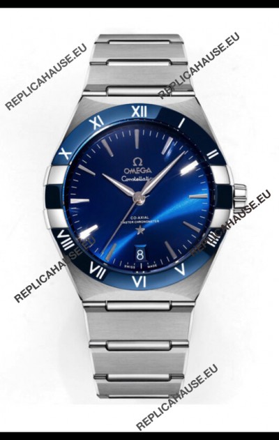 Omega Co-Axial Constellation Stainless White Blue Dial 1:1 Mirror Replica 41MM
