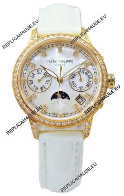Patek Philippe Grand Complications Ladies First Perpetual Calendaer Yellow Gold Swiss Replica Watch 