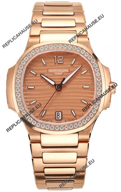 Patek Philippe Nautilus 7118R 35MM 1:1 Rose Gold Case & Dial 1:1 Mirror Replica Watch