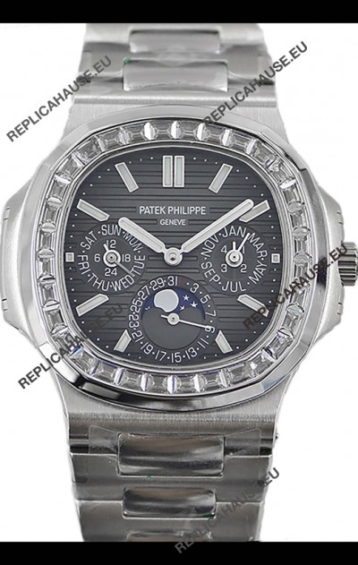 Patek Philippe Nautilus 5740 Perpetual Calendar Stainless Steel Grey Dial Swiss Replica Watch 
