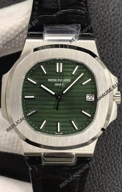 Patek Philippe Nautilus 5711/1A-014 1:1 Mirror Swiss Replica Watch in Green Dial 904L Steel 