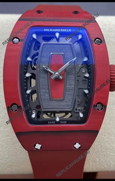Richard Mille RM07 Red Carbon Casing 1:1 Superclone Swiss Replica Watch 