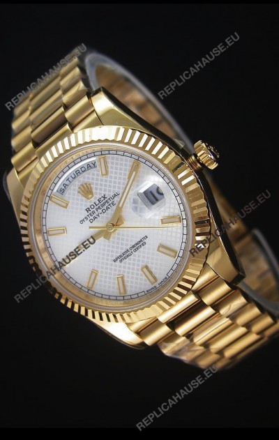 Rolex Day-Date 40MM Replica Watch in Silver dial with Roman Hour Numerals Cal.3255 Swiss Movement